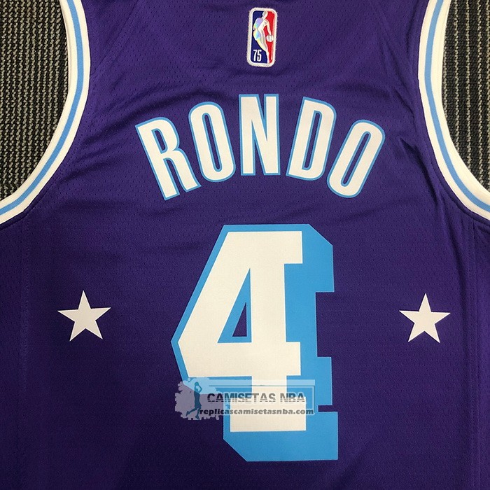 Camiseta Los Angeles Lakers Rajon Rondo NO 4 Ciudad Edition 2021-22 Violeta